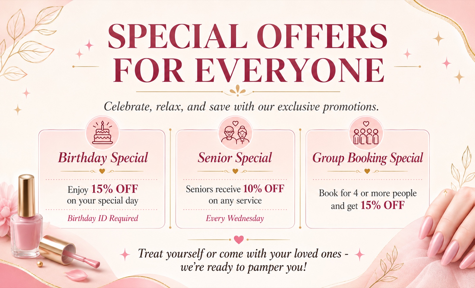 Special offers at Galaxy Nails & Spa